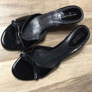 Black crocodile heels